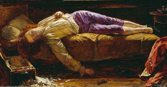 Ilustrační obraz - The Death of Chatterton od britského malíře Henryho Wallise