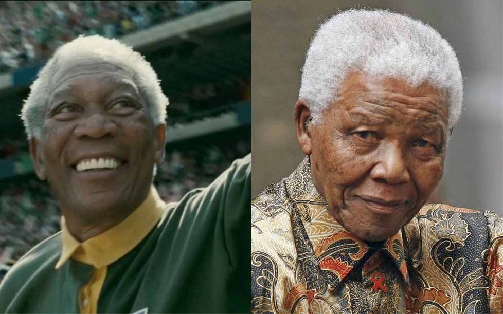 Morgan Freeman jako Nelson Mandela ve filmu Invictus