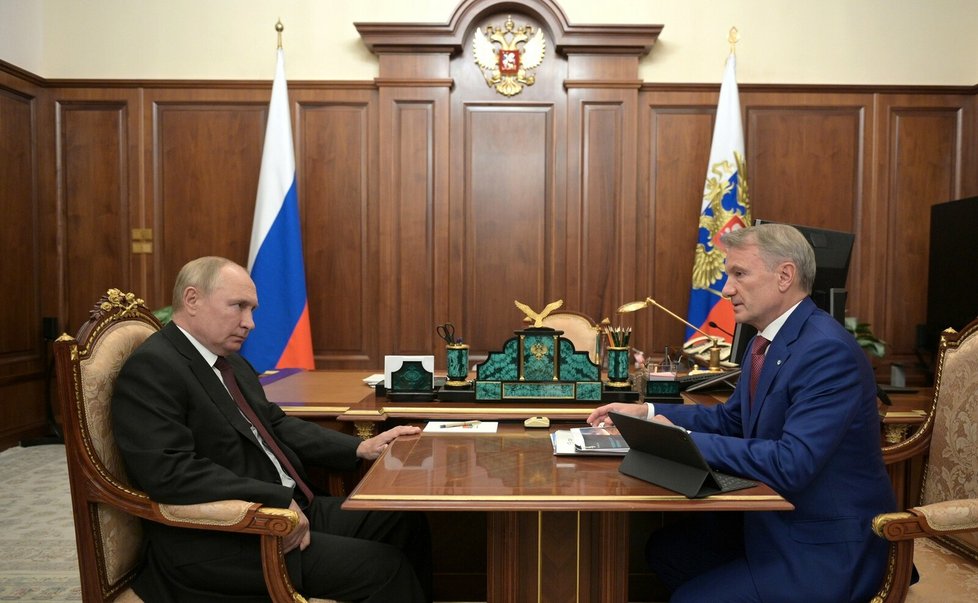 Šéf Sberbank Herman Gref, dlouhodobý spojenec Vladimira Putina (26. 10. 2021)