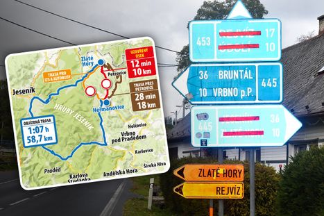 Obrázek: Objížďka je dlouhá 60 km! Zavřeli cestu z Heřmanovic do Zlatých Hor