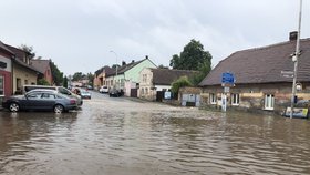 Záplavy v Heřmanově Městci (14. 6. 2020)