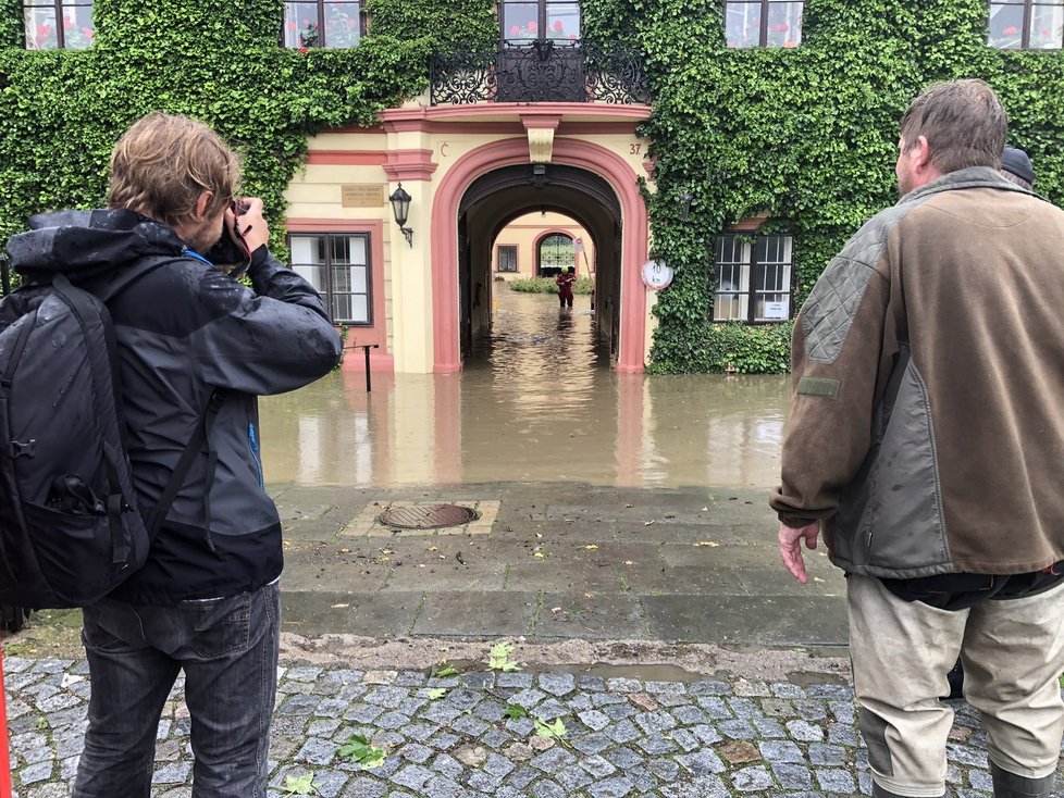 Záplavy v Heřmanově Městci (14. 6. 2020)