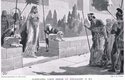 Egyptská panovnice Kleopatra na návštěvě krále Heroda v Jeruzalémě tak, jak si ji představoval malíř John Harris Valda