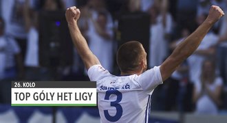 TOP góly 26. kola HET ligy: parádní bomba Diviše i Hlinkův přímák