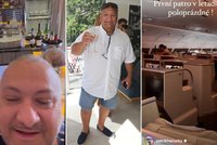 Patrik Hezucký: Business třída v patře letadla a plný bar alkoholu!