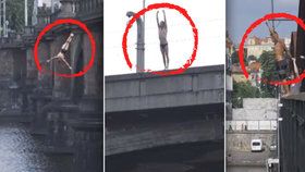 Kluci naráz skočili do Vltavy: Jeden z Libeňského, druhý z Palackého a třetí z výtoňského železničního mostu