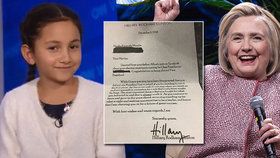 Hillary Clintonová poslala dopis malé školačce, která neuspěla u třídních voleb.