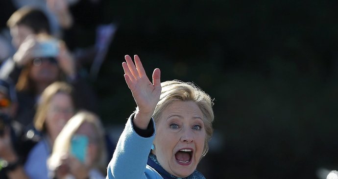 Demokratická kandidátka Hillary Clintonová během své kampaně ve státu New Hampshire