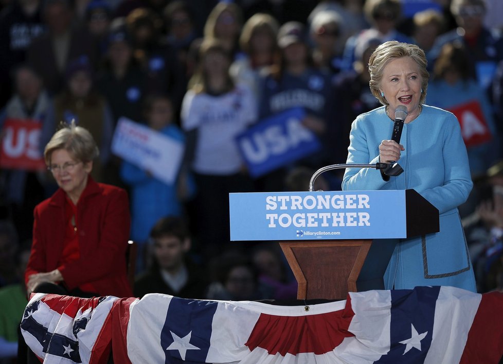 Demokratická kandidátka Hillary Clintonová během své kampaně ve státu New Hampshire