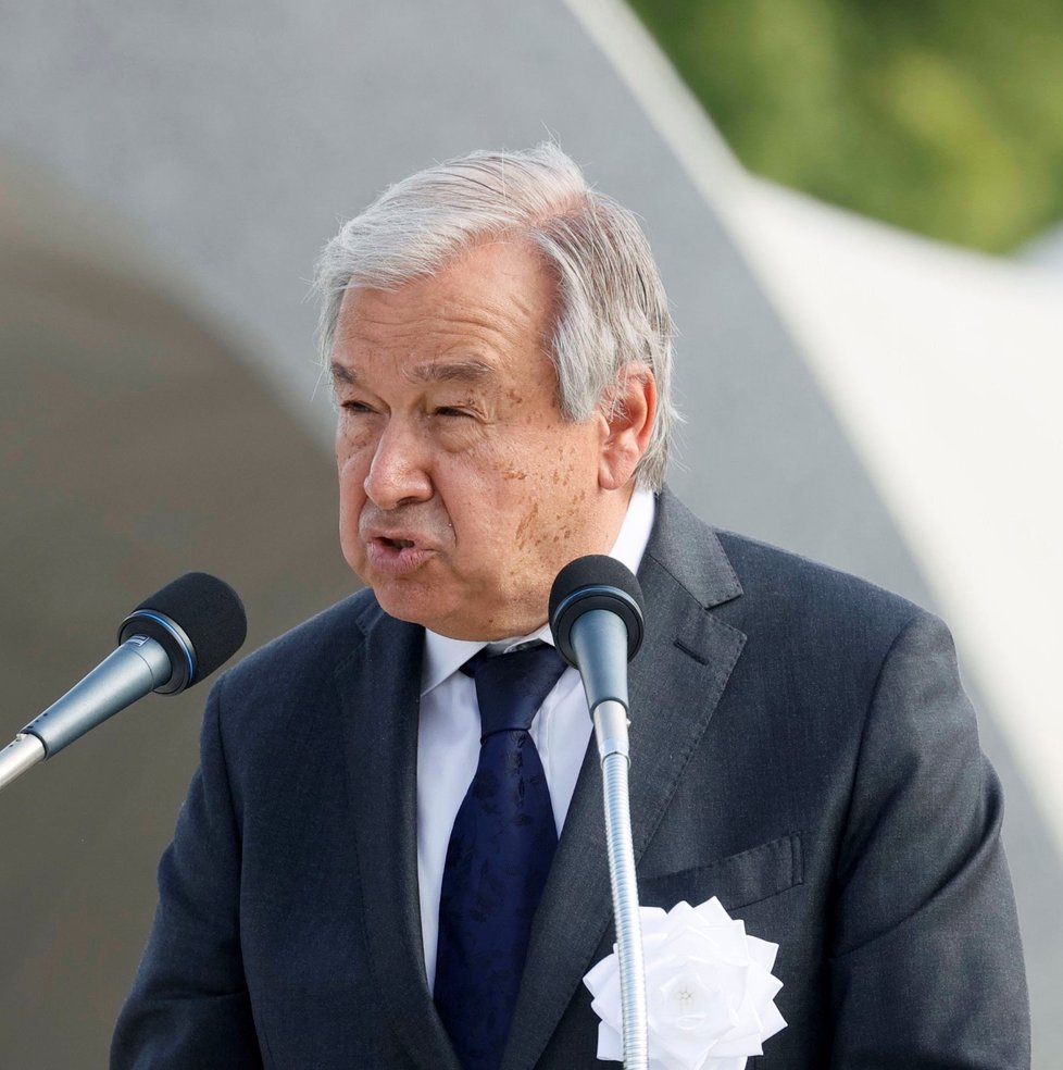 Generální tajemník OSN António Guterres na akci k výročí Hirošimy (6.8.2022)
