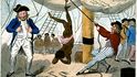 Vyobrazení mučení otrokyně kapitánem Johnem Kimberem z roku 1792. Na rozdíl od posádky Zongu byl Kimber souzen za vraždu dvou otrokyň. Soud přinesl kromě obrázků, jako je tento, řadu informací o podmínkách na otrokářských lodích.