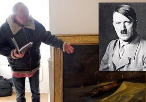 Jiří Kuchař s obrazem Plavba mořského krále do Valhally od Oskara Oestreichera