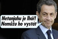 Netanjahu je lhář, šeptal do mikrofonů Sarkozy