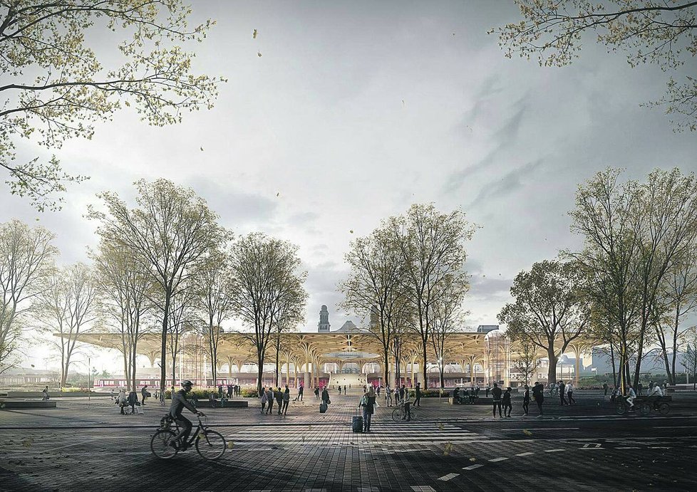 Dánské studio Henning Larsen Architects v soutěžním dialogu na úpravy území hlavního nádraží v Praze zvítězilo se svým návrhem Šťastný Hlavák.