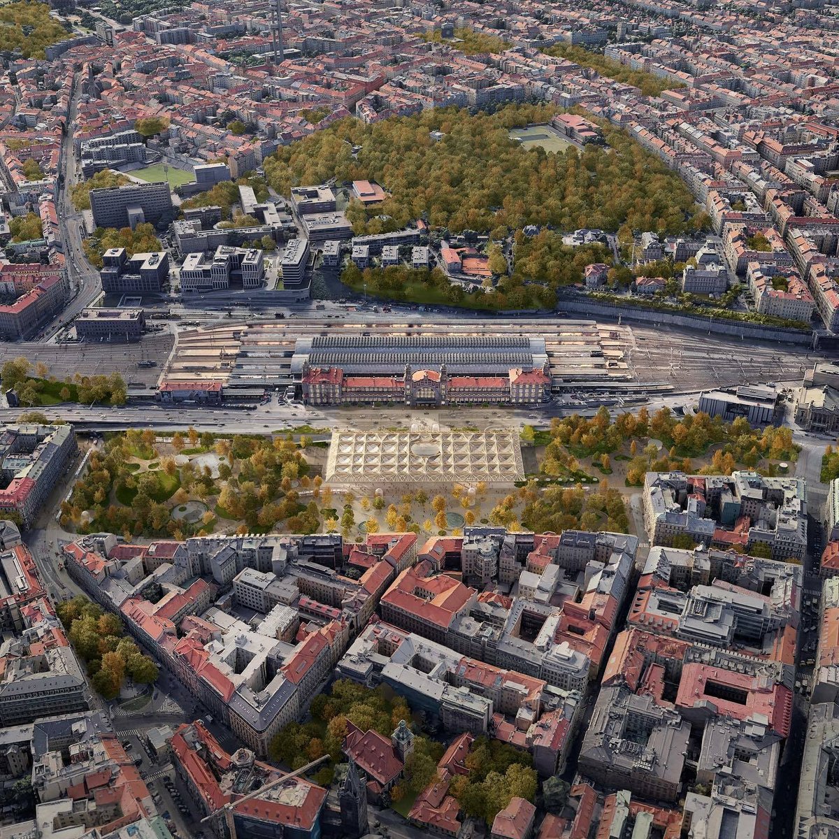 Takhle bude vypadat hlavní nádraží a jeho okolí. Podle  náměstska Petra Hlaváčka bude mít Praha důstojnou bránu do města.