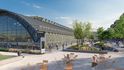 Koncepční studie zástavby kolejiště nad hlavním nádražím. Konkrétní podoba a velikost zástavby a jednotlivých budov by měla teprve vzejít ze soutěže. Koncepční studie zástavby kolejiště nad hlavním nádražím. Konkrétní podoba a velikost zástavby a jednotlivých budov by měla teprve vzejít ze soutěže.