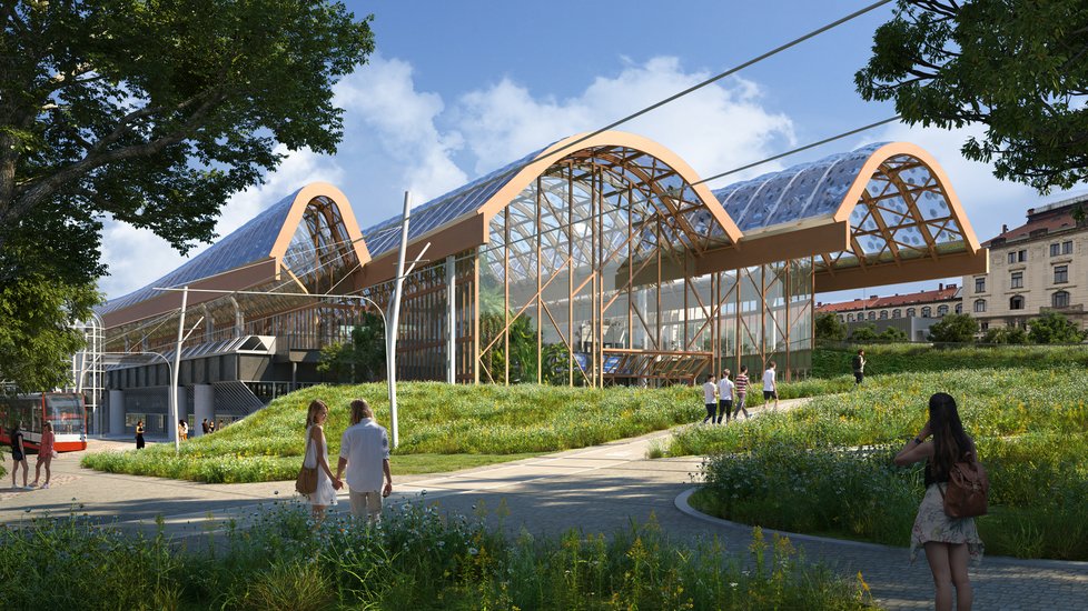 Na 2. místě mezinárodního soutěže o podobu hlavního nádraží se umístil návrh Miralles Tagliabue – EMBT (ES) OCA Architects (ES, CZ).