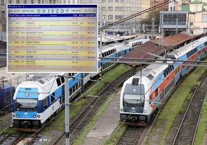 Vlaky na hlavním i Masarykově nádraží nabírají zpoždění.