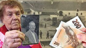 Eliška Kolečkářová s fotkou svého otce Metoděje Hlobílka. Rodina získala nyní odškodnění za zabavený majetek v roce 1951. Stát jim přiznal 200 korun...