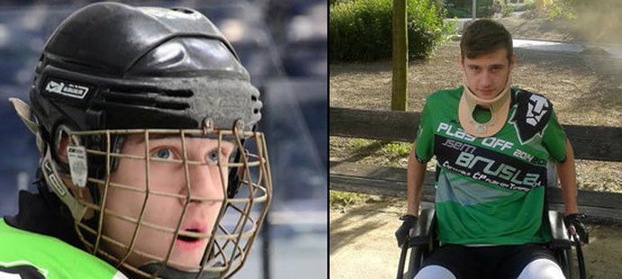 Hokejový talent Dominik Skořepa se nevzdává, i když po vážné autonehodě zůstal na vozíku