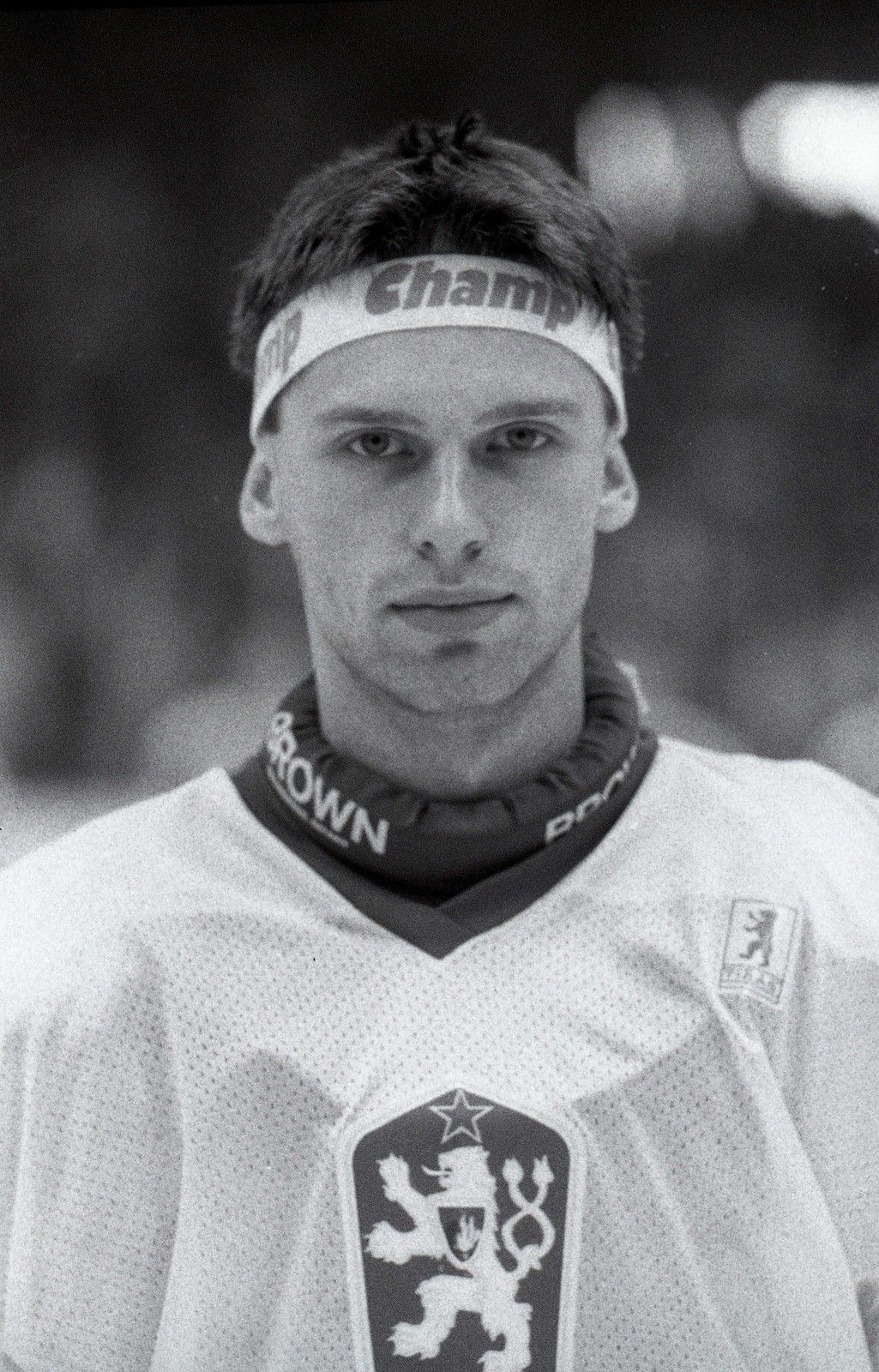 1986. Dominik Hašek jako československý reprezentant.