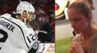Přítelkyně hokejisty Mariána Gáboríka schytala nepříjemnou ránu k oku přímo při zápase NHL