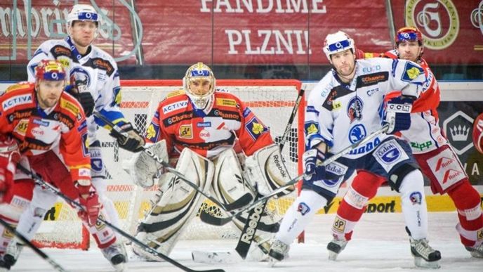 Hokej - ilustrační foto (Slavia vs. Plzeň)
