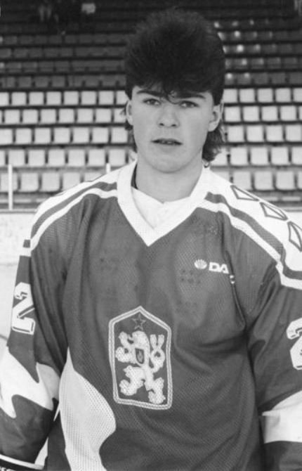 Jaromír Jágr před odchodem do Pittsburghu (1990).