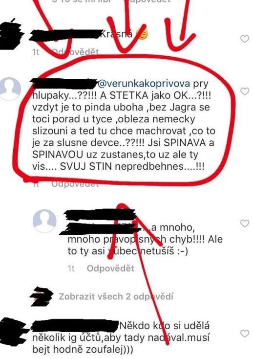 Ukázky sprostých zpráv na Jágrově účtu na sociální síti.