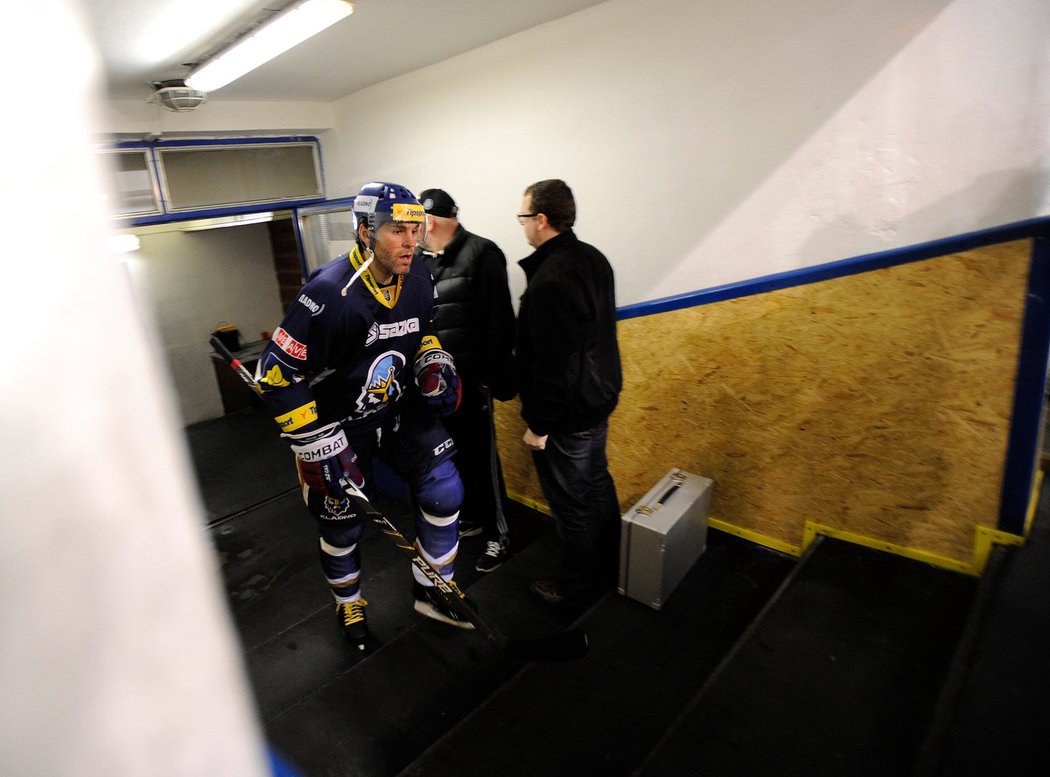 Jaromir Jagr before his last game for Kladno during this season
