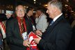 Vratislav Kulhánek jako předseda hokejového svazu vítal prezidenta Václava Klause