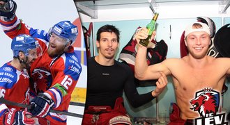 Jak jediný český tým v KHL slavil postup do finále? Lev se topil v pivě!