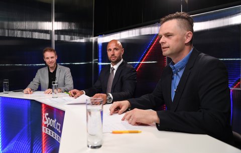 Studio MS na iSport.cz: moderátor Tomáš Zetek, olympijský vítěz Martin Ručinský a redaktor Sportu Miroslav Horák