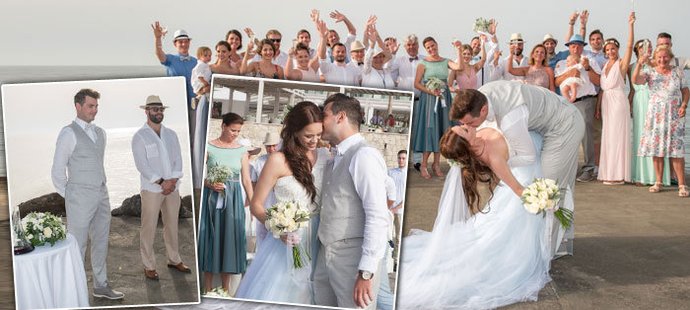 V Česku jen podepsali papíry, ale tu pravou svatbu si užili v Řecku! Hokejový gólman Michal Neuvirth a zpěvačka Karolina Gudasová vyrazili na veselku k moři.