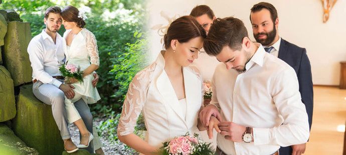 Civilní svatbu na úřadě za týden vystřídá pohádkový obřad v Řecku! Hokejový brankář Michal Neuvirth se oženil se zpěvačkou Karolinou Gudasovou.