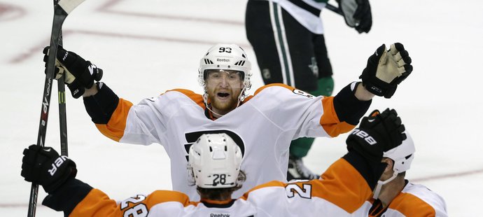 Útočník Philadelphie Jakub Voráček v duelu s Dallasem zářil