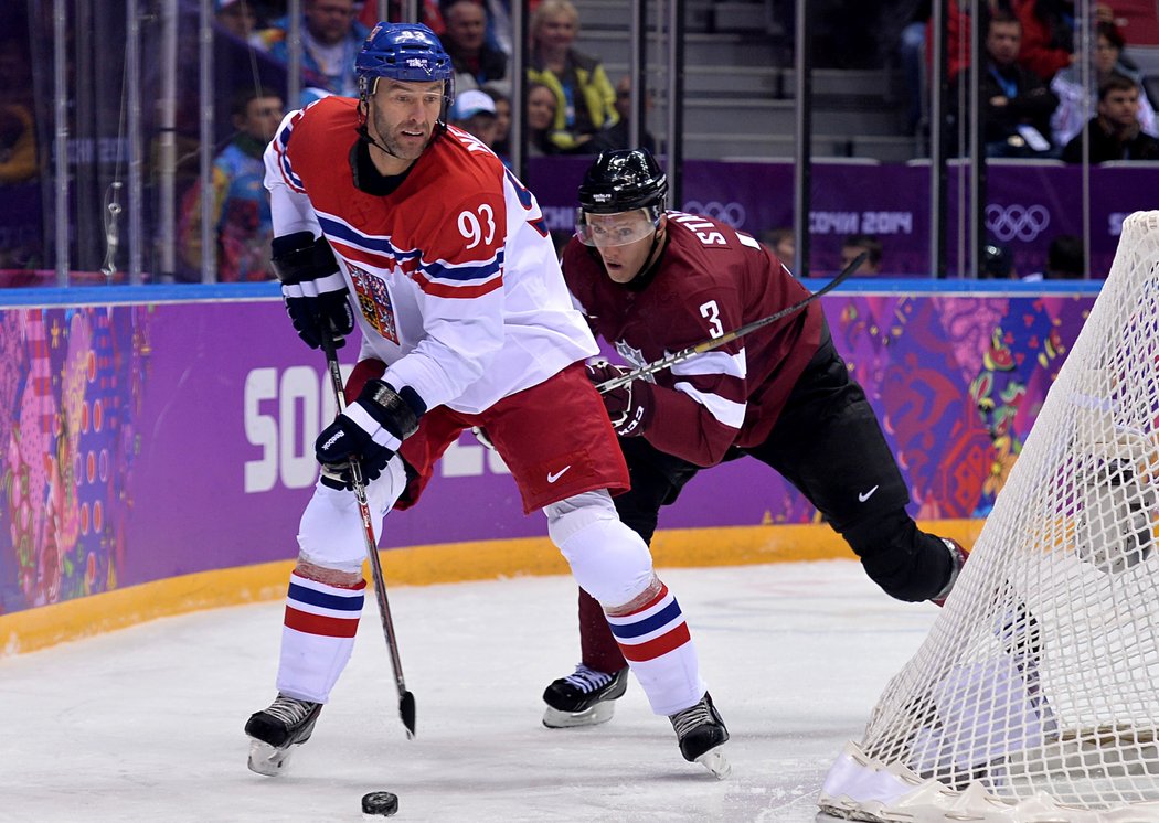 2014. Na olympijském turnaji v Soči si Petr Nedvěd zahrál také proti Lotyšsku.