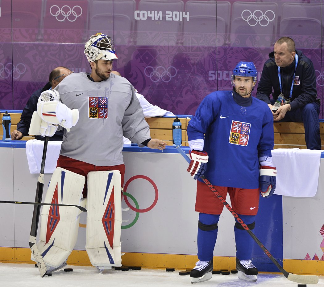 Ondřej Pavelec a Tomáš Plekanec