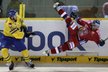 Czech Republic&#39;s Zbynek Irgl (R) collides with Sweden&#39;s Mattias Karlsson during their Euro Hockey Tour ice hockey match in Liberec November 7, 2012.  REUTERS/David W Cerny (CZECH REPUBLIC  - Tags: SPORT ICE HOCKEY)