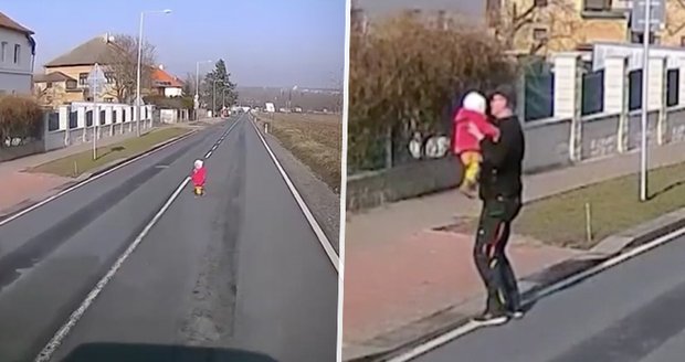 Holčička (2) se v Běchovicích procházela sama po silnici: Před tragédií ji zachránil řidič dodávky