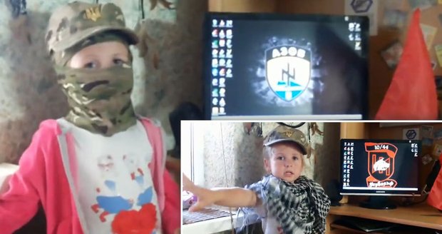 Tříletá Ukrajinka mává nožem na videu: Alláhu akbar! Sieg Heil! Podříznu Rusy!