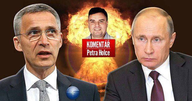 Generální tajemník NATO Jens Stoltenberg, ruský prezident Vladimir Putin a komentátor Petr Holec