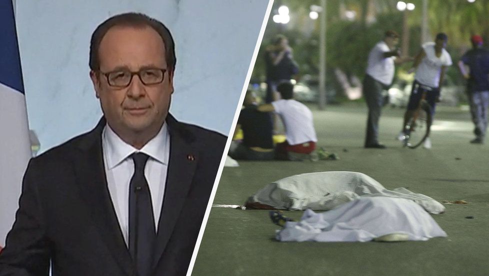 Francie pláče, řekl v projevu prezident terorem zlomené země.