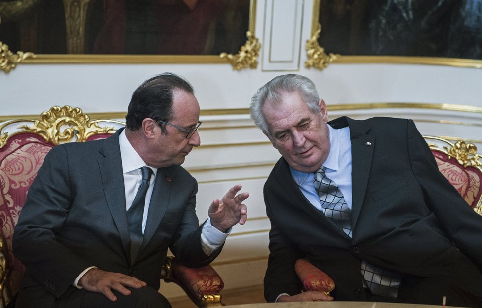 Prezidenti Francois Hollande a Miloš Zeman