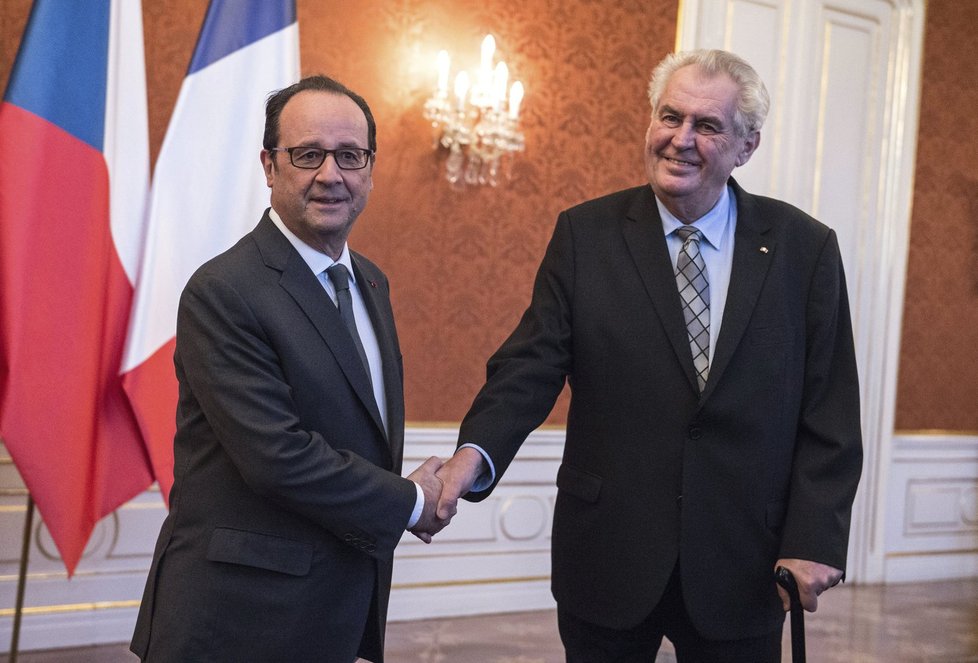 Prezidenti Francois Hollande a Miloš Zeman