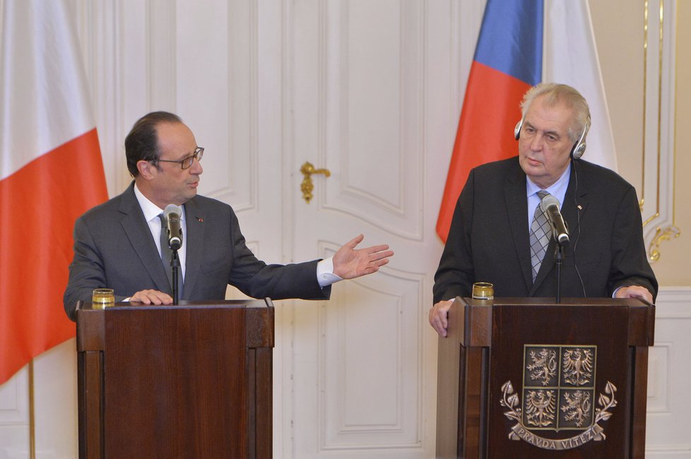 Prezidenti Francois Hollande a Miloš Zeman