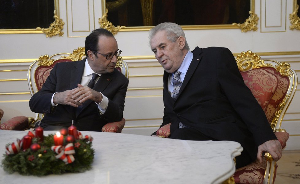 Prezidenti Francois Hollande a Miloš Zeman