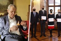 Zeman se svíčkou i emotivní vzkazy Pekarové a Vystrčila: Oběti holokaustu vzpomněli i politici