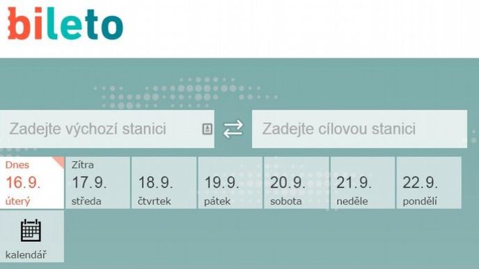 homepage Bileto.cz