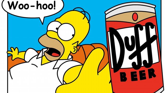 Homer Simpson a jeho zamilované pivo Duff